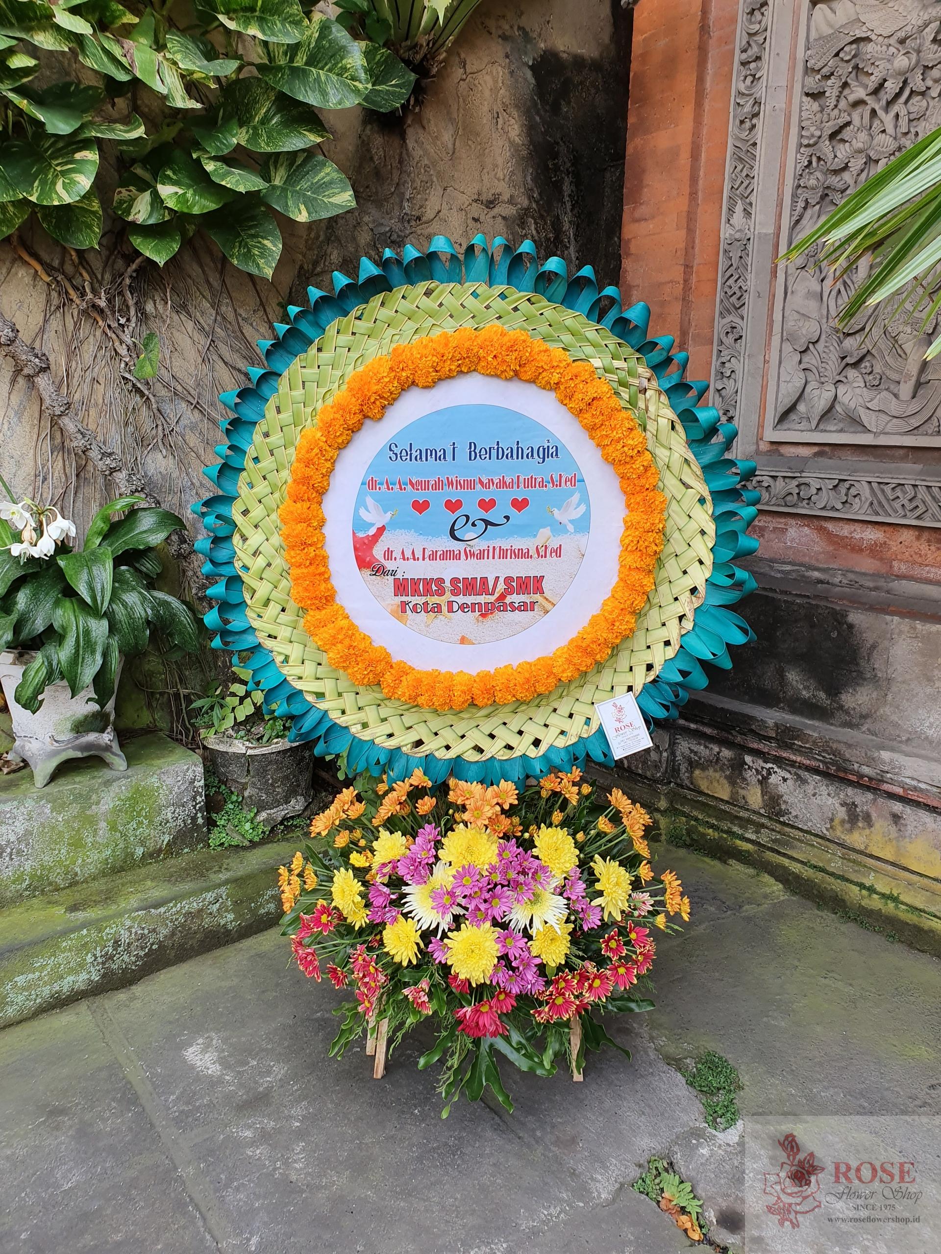 Anyaman Sablon Kain Rose Flower Shop Toko Bunga